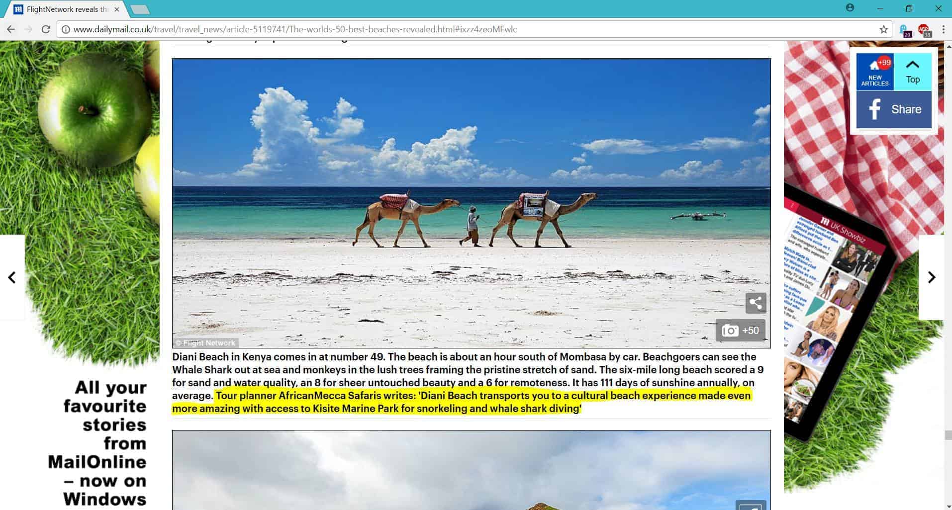 dailymail diani beach